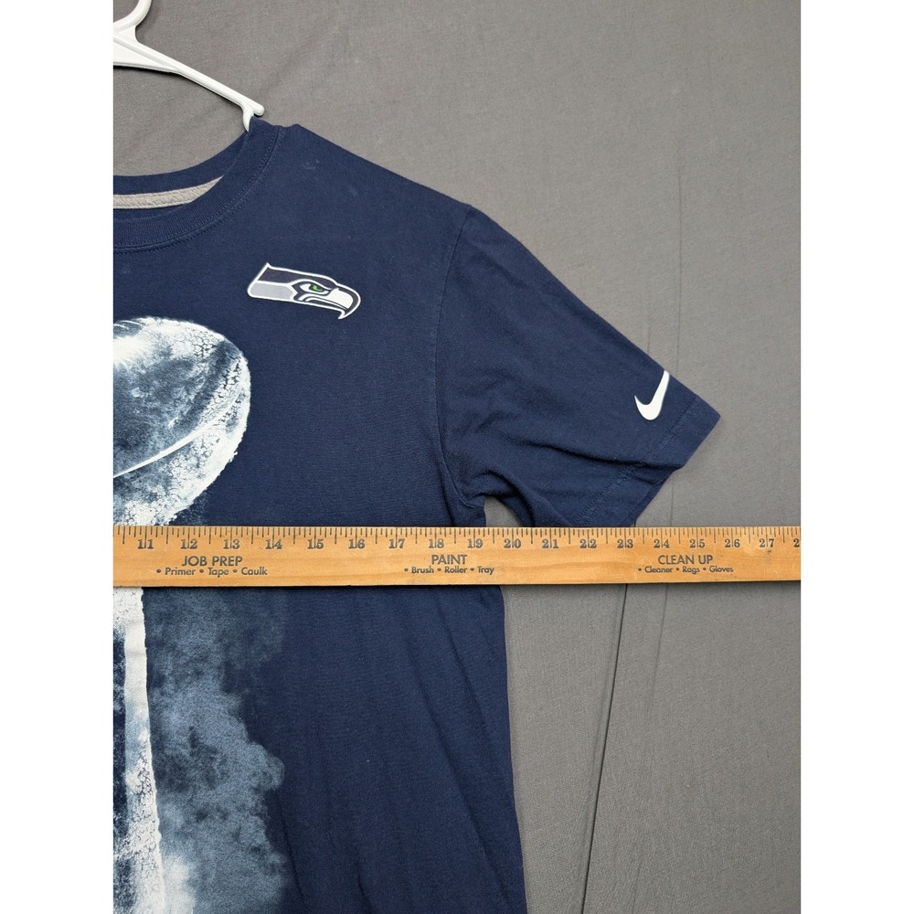 Nike Seattle Seahawks Super Bowl Champions‎ Ice Trophy T-Shirt Navy Blue Size M - Picture 4 of 6